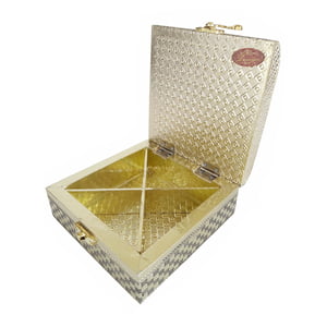 Antique Flower Designed, Slope Shaped, Wooden Handmade Gift Box (5x5x2)